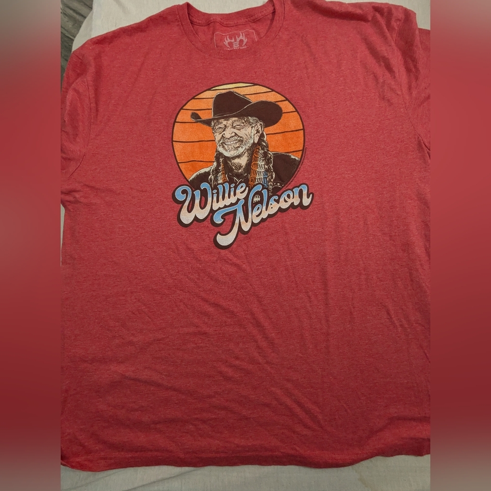 Willie Nelson Texas Country Music Legend Picnic Red Tee 2XL By Buck Wear
